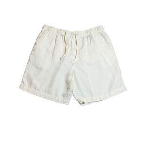 Grant Thomas Pure Linen White Shorts Size L Cottage Coastal Summer